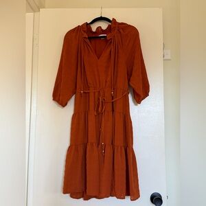 Elegant Rust Calvin Klein Dress